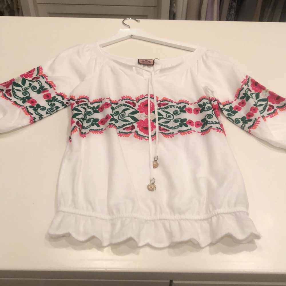 Juicy Couture white embroidered blouse